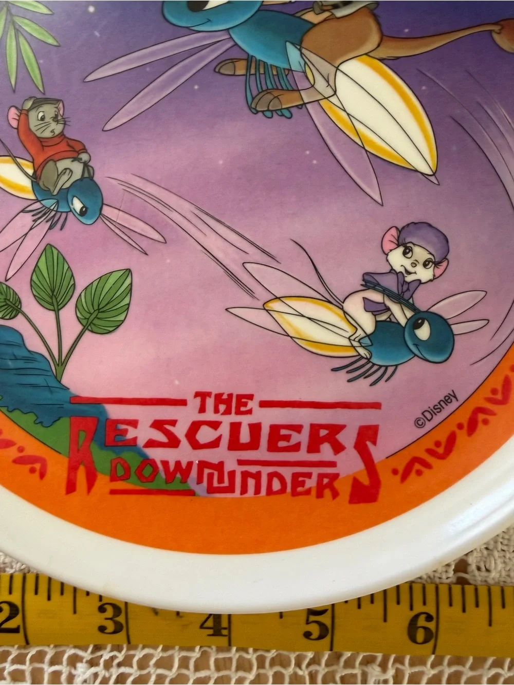 Vintage 1990s Disney The Rescuers Down Under Cartoon Movie Plate Kids Children’s
